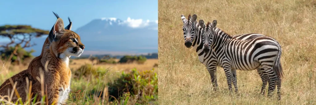 caracal-zebra-tanzania-mokoro